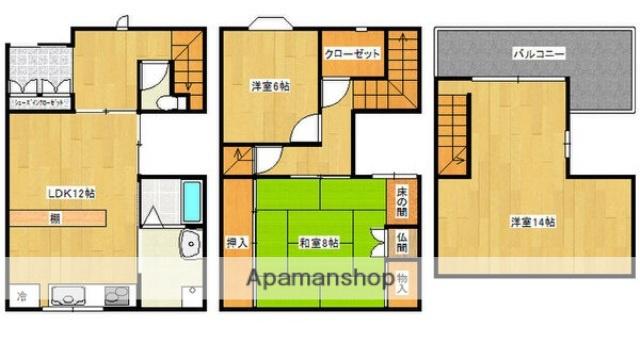 近鉄難波・奈良線 布施駅 徒歩5分 3階建 築35年(ワンルーム)の間取り写真