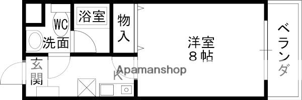 CASA・SOL(1K/2階)の間取り写真