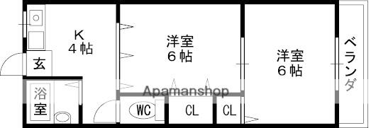 YOUハイム俊徳(ワンルーム/1階)の間取り写真