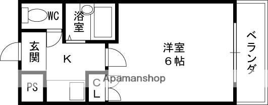ハイツ富士パート2(1K/1階)の間取り写真