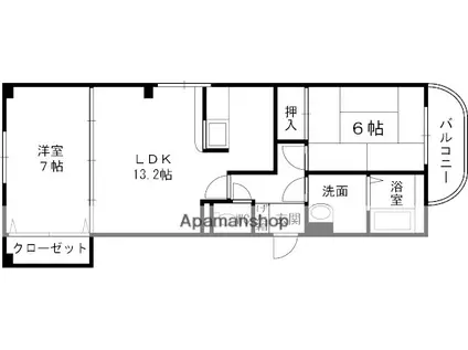 ジオナ泉北深井(2LDK/3階)の間取り写真