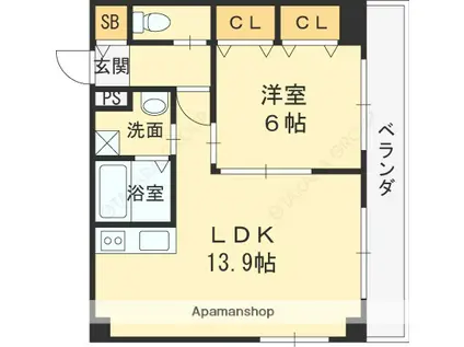 プレージュEBISU(1LDK/2階)の間取り写真