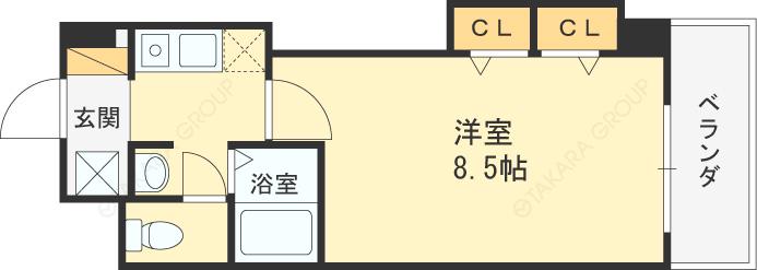 MPLAZA高井田(1K/3階)の間取り写真