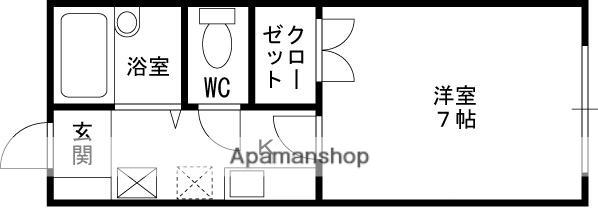 Mモンド(1K/1階)の間取り写真