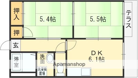 サンハイツ森田(2DK/1階)の間取り写真