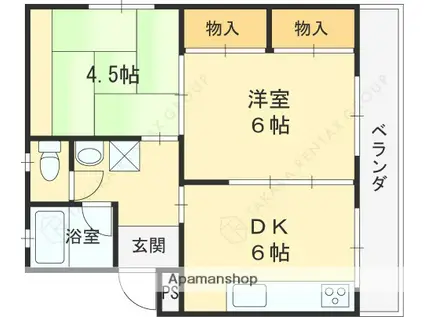 マンション島田(2DK/3階)の間取り写真