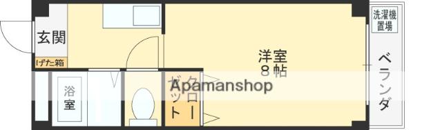 センシブル稲葉(1K/2階)の間取り写真