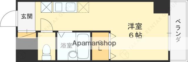 ハイツ北口(1K/4階)の間取り写真