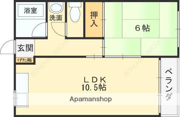 サクラコート高安(1LDK/4階)の間取り写真