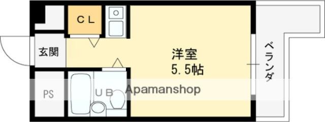 ソルトバレイ(ワンルーム/2階)の間取り写真