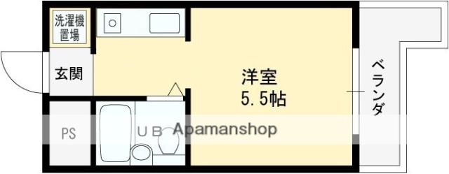 ソルトバレイ(ワンルーム/1階)の間取り写真