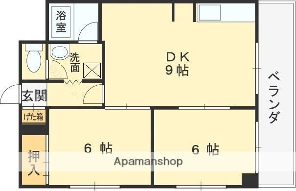 ラルーチェ光南Ⅱ(2DK/3階)の間取り写真