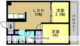 シャルム長吉(2LDK/3階)の間取り写真