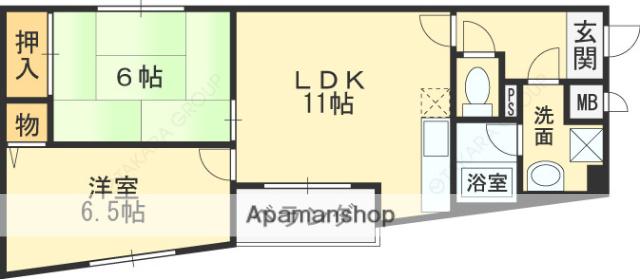 サウスフォート林(2LDK/2階)の間取り写真