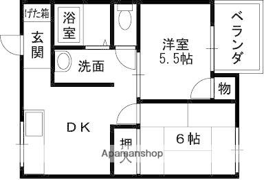 Bビレッジ(2DK/1階)の間取り写真