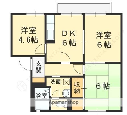 ガーデンハイツ(3DK/2階)の間取り写真