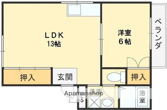 ユーアイコーポ(1LDK/1階)の間取り写真