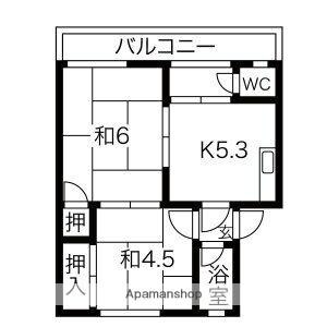 RHYTHM八尾(2K/3階)の間取り写真