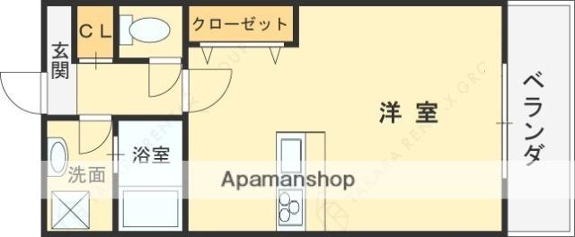 プレ・リヴィエール(ワンルーム/3階)の間取り写真