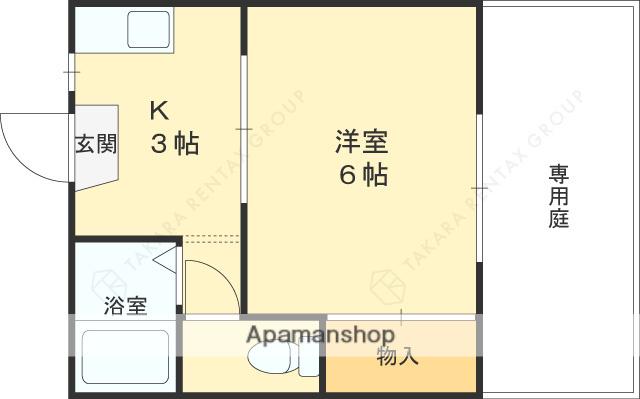 パシフィック塚口(1K/1階)の間取り写真
