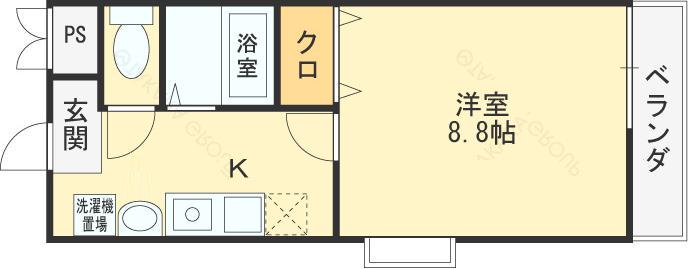 AROOM 光町(1K/2階)の間取り写真