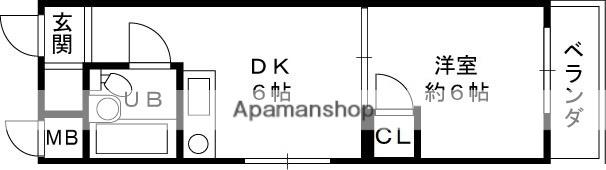 三甲イエム(1DK/5階)の間取り写真