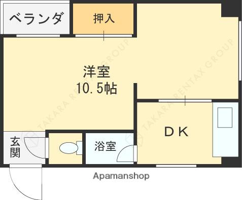 久宝寺コーポラス(1K/3階)の間取り写真