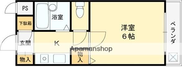 マンションタカトミ(1K/3階)の間取り写真