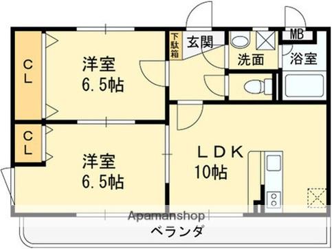 グランルージュ(2LDK/1階)の間取り写真