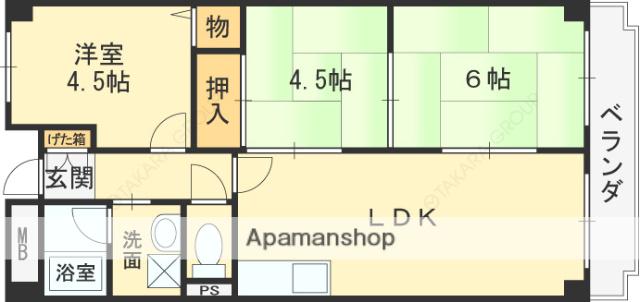 ハイグレード志紀(3LDK/6階)の間取り写真