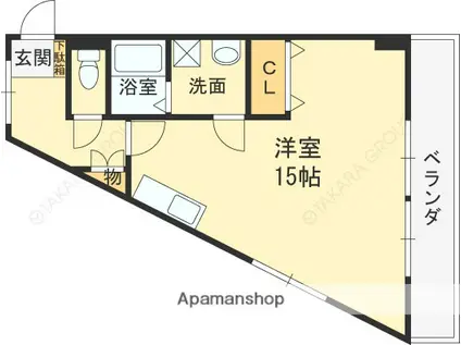 アクシス北夙川(ワンルーム/3階)の間取り写真