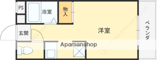 ダイドーメゾン西宮北口ⅩⅢ(ワンルーム/2階)の間取り写真