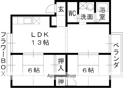 プラムコート(2LDK/1階)の間取り写真
