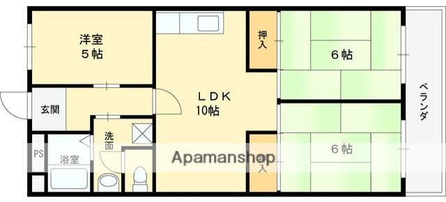 ハイム太子堂(3LDK/3階)の間取り写真