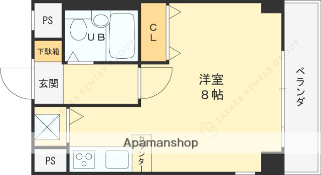 フォルム芦屋アヴァンセ(ワンルーム/2階)の間取り写真