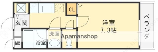 ベルドミール末広2番館(1K/2階)の間取り写真