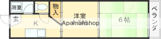 サンライフ久宝寺(2K/2階)の間取り写真