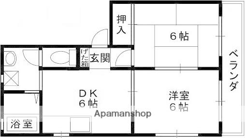 フレグランス(2DK/2階)の間取り写真