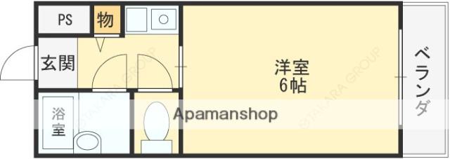 スカイキャンパス旭ヶ丘(ワンルーム/2階)の間取り写真