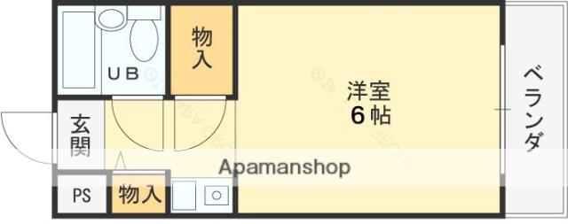ヴィクトリアコート旭ヶ丘(ワンルーム/1階)の間取り写真