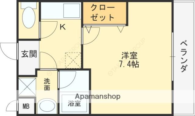 フジパレス パルトネールさとのⅡ番館(1K/2階)の間取り写真