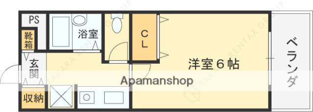 ミーテ大和(1K/3階)の間取り写真