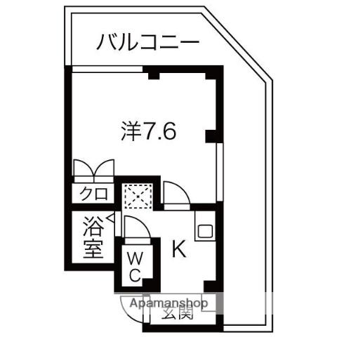 北本町プラザ 2(1K/3階)の間取り写真