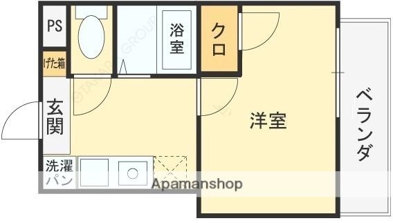 北本町プラザ 2(1K/2階)の間取り写真