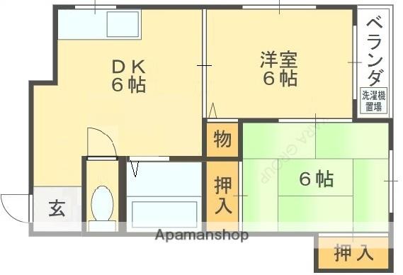 GDC旭ヶ丘(2DK/3階)の間取り写真