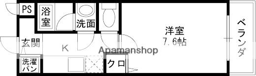 フジパレス弓削(1K/2階)の間取り写真