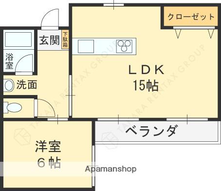 森口マンション(1LDK/1階)の間取り写真
