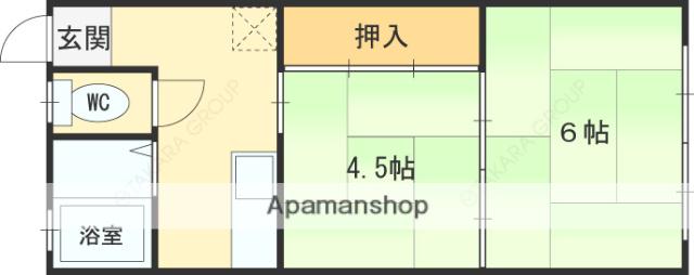 エクセレント老原(2K/2階)の間取り写真