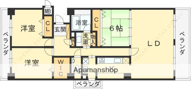 ビクトリアコート夙川(3LDK/3階)の間取り写真