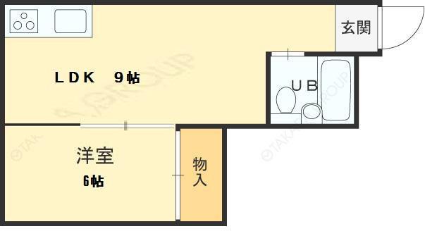 イスズハイツベル苦楽園P-1(1LDK/1階)の間取り写真